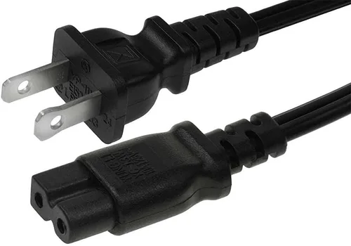 Vista 2 de RiteAV - Cable de alimentación polarizado de 2 ranuras y 18 AWG IEC320C7 a NEMA 1-15P de 6 pies
