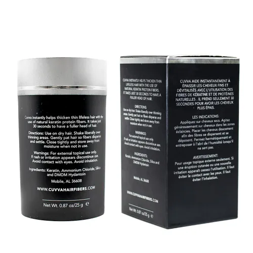 Vista 2 de CUVVA Fibras capilares para adelgazar el cabello, corrector de pérdida de cabello con queratina, cabello más grueso en 15 segundos, botella de 0.87