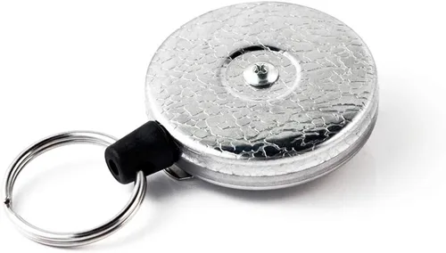 Vista 4 de KEY-BAK Llavero retráctil original con una parte delantera, clip de cinturón de acero y un anillo dividido