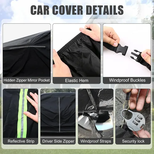 Vista 2 de Funda impermeable para auto Compatible con Honda Pilot 2002-2025, fundas para auto para todo tipo de clima 210T con interior de algodón