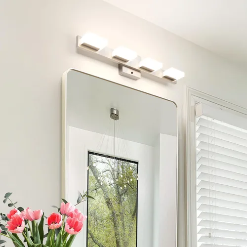 Vista 2 de Lámpara LED moderna de tocador de 24.8 pulgadas, 4 luces para iluminación de pared de baño, 23 W, regulable, 3000 K, 4000 K, 5000 K