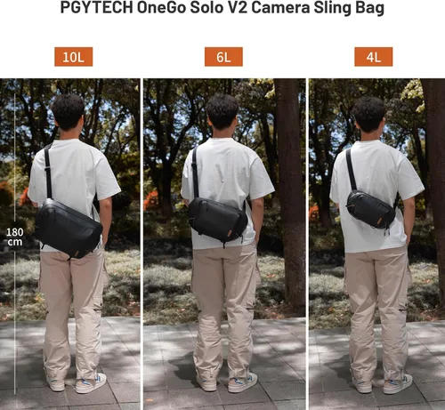 Vista 9 de PGYTECH OneGo Solo V2 Bolsa Bandolera para Cámara, Bolsa de Pecho para Cámara de 4L Bandolera Riñonera para Fotógrafos de Viajes Urbanos, Bolsa