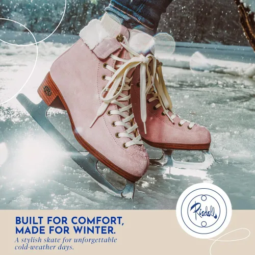 Vista 2 de Riedell Ember Patines de Hielo Recreativos para Mujeres y Hombres - Patines de Figura Cómodos de Cuero de Gamuza con Suelas Exteriores Ligeras