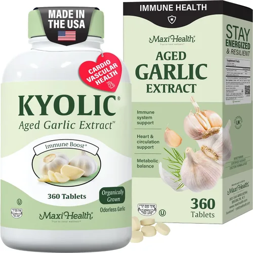 Vista 10 de Maxi Health Kyolic Suplemento de Ajo Orgánico - Tabletas de Ajo Kosher con Extracto de Ajo Envejecido Kyolic para Apoyo Inmunológico - Pastillas