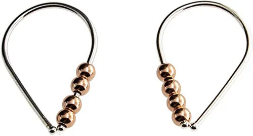 Vista 25 de 13mm de plata de ley 20 GA Aretes de aro invertidos colgantes de lágrima hipoalergénicos ligeros con hilo para mujer