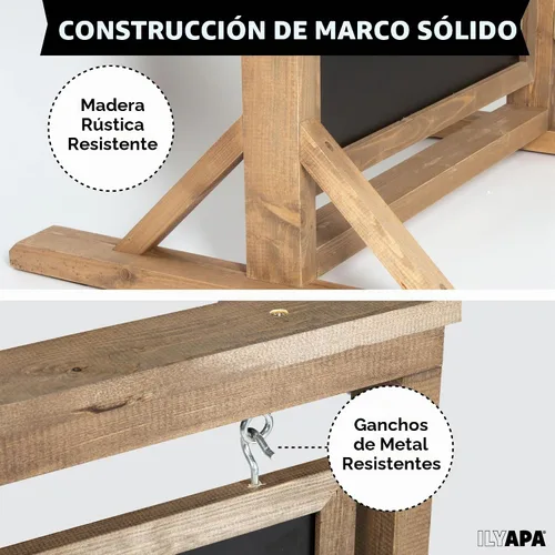 Vista 3 de Ilyapa Barnwood - Letrero de doble cara para acera Barnwood Marrón