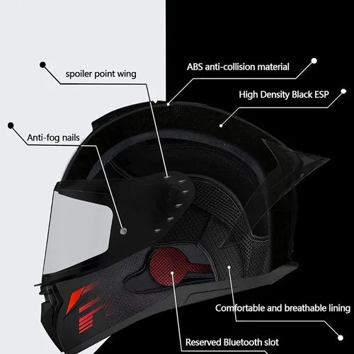 Vista 2 de RUANLOV Casco de motocicleta de cara completa, casco de motocicleta frontal abatible, casco integrado aprobado por DOT/ECE, casco abatible de cara