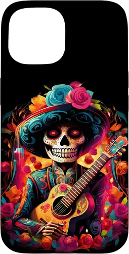 Vista 6 de iPhone 16 Sugar Skull Day of the DEAD Dia de Los Muertos Mariachi Case