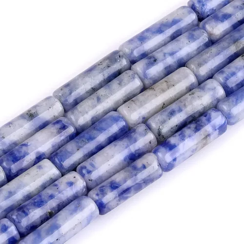 Vista 15 de HAAMIIQII Cuentas de tubo de amazonita natural de 0.512 x 0.157 in, cuentas sueltas de piedra cilíndrica para fabricación de joyas, 15 pulgadas