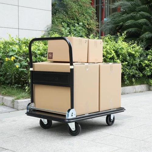 Vista 2 de Olympia Tools - Carretilla de mano plegable con plataforma de 600 lb. de capacidad, carretilla de plataforma de servicio pesado con ruedas