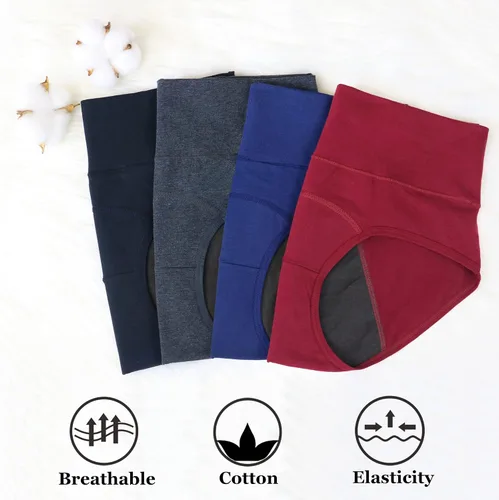 Vista 2 de Nalwort Bragas para el período menstrual para mujer, ropa interior a prueba de fugas, ropa interior protectora posparto