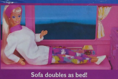 Vista 5 de Barbie STARLIGHT MOTOR HOME Vehículo MOTORHOME Van w TIENDA & TRAIL RIDER "Jeep" (1993)