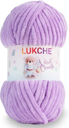 Vista 19 de Hilado de chenilla de terciopelo para amigurumi y punto de crochet súper voluminoso 100 gr (69,0 m) (Grosor del hilo 8 mm) (Verde espárrago) 1