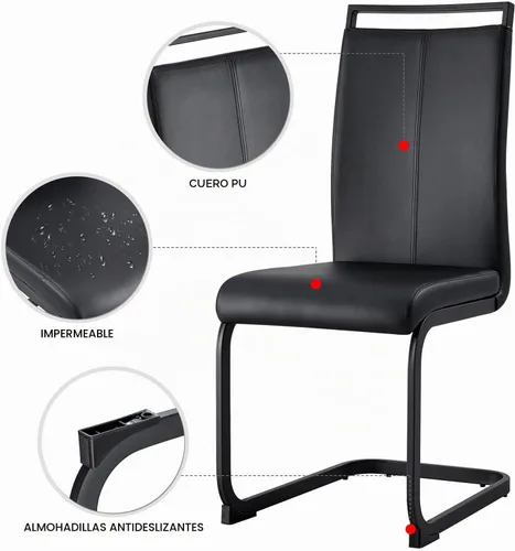 Vista 7 de Juego de mesa de comedor de cristal de 71 pulgadas para 4, juego de mesa de cocina moderno para 4, juego de mesa de comedor para el hogar