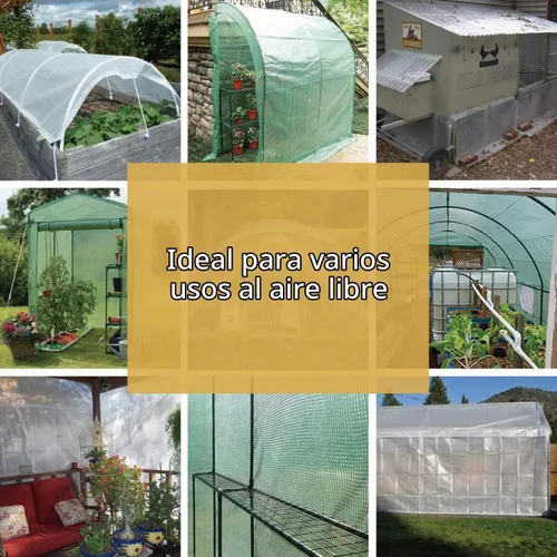 Vista 6 de GUARD SHIELD Lona verde transparente resistente de 6 x 8 pies, impermeable para invernaderos al aire libre, jardín, cubierta de polietileno Claro