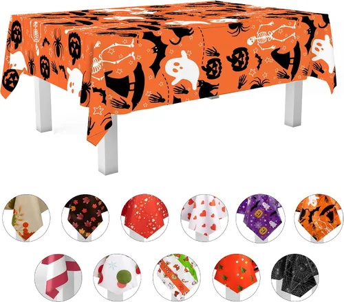 Vista 13 de Grandipity Mantel de plástico desechable de calidad prémium para fiestas con temática de globos de cumpleaños, 1 paquete, 54 x 108 pulgadas, mantel