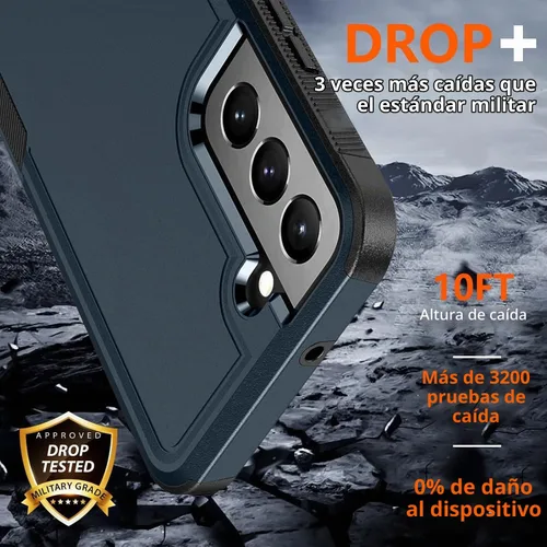 Vista 2 de SPIDERCASE Funda para Samsung Galaxy S22 5G, [protección contra caídas de grado militar de 10 pies] Antideslizante [Paquete de 2] Protector de Negro