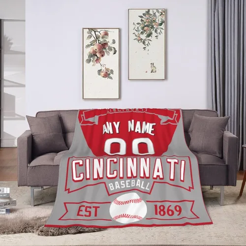 Vista 14 de Manta personalizada para cama, regalo para fanáticos del béisbol, manta de forro polar para invierno y verano, manta personalizada con nombre
