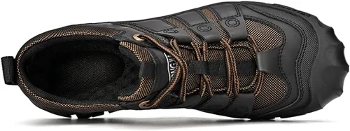 Vista 2 de Men's Hiking Casual Low Height Leather Outdoor Comfortable Breathable Non-Slip Trailing Trekking Walking Climbing Work Shoes