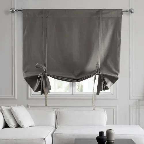 Vista 16 de HPD Half Price Drapes Cortinas enrollables de algodón liso para oscurecer la habitación, cortinas enrollables para sala de estar, cocina, 46 x 63