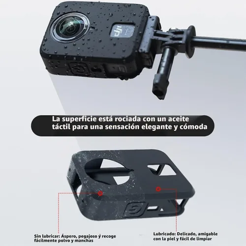 Vista 8 de Funda protectora para DJI Osmo 360 II/360, silicona funda protectora para DJI Osmo 360 II Accesorios (negro)