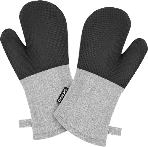 Vista 14 de Cuisinart Chambray - Guantes para horno de cocina, resistentes al calor Carbón
