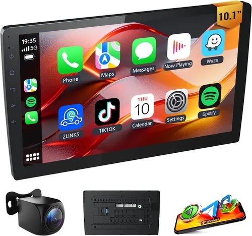 Vista 9 de Huadio - Estéreo universal de 9 pulgadas con Apple CarPlay inalámbrico y Android Auto, pantalla táctil Android 13, 2GB+64GB, pantalla CarPlay