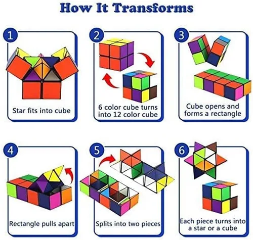 Vista 6 de Juguetes para niños de 8 a 12 años, juego de cubo mágico de estrella para niños de 9, 10, 11, 12 años, juguete clásico de cubo infinito