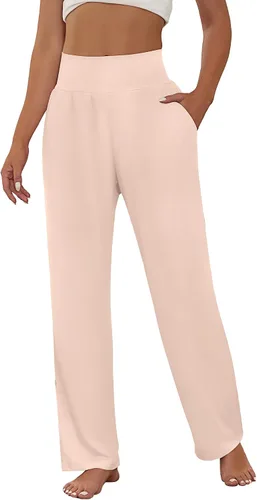 Vista 2 de Neer - Conjunto de 3 pantalones de yoga de pierna ancha para mujer, cómodos, holgados, de cintura alta, pantalones deportivos casuales