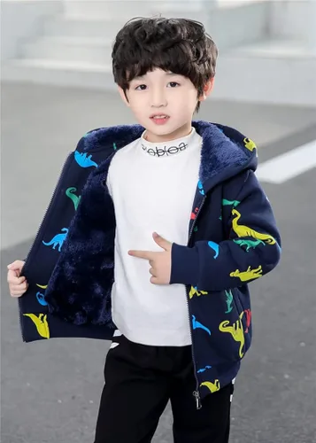 Vista 6 de Funnymore Chaqueta con forro polar Sherpa para niños y niñas de 2 a 14 años