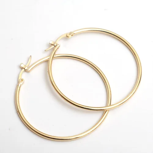 Vista 70 de Gempires - Aretes ligeros y gruesos, delicados y minimalistas, hipoalergénicos, chapados en oro, sin deslustre, diseño clásico, para uso diario