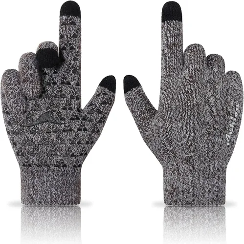 Vista 21 de Achiou Winter Gloves for Men and Women, Touchscreen Soft Knit Gloves Camello almendra