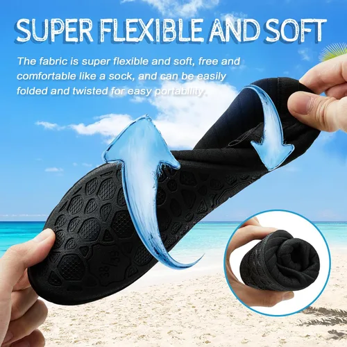 Vista 5 de ANLUKE - Zapatos de agua de secado rápido para mujeres y hombres, estilo calcetines, sensación de pies descalzos, ideales para yoga, playa, natación