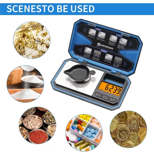 Vista 8 de Báscula de miligramo, escala de precisión de 1.76 oz/0.00 oz con peso cal de 1.76 oz Compact Pocket Mg Scale for Power Medicine,Reloading,Jewelry