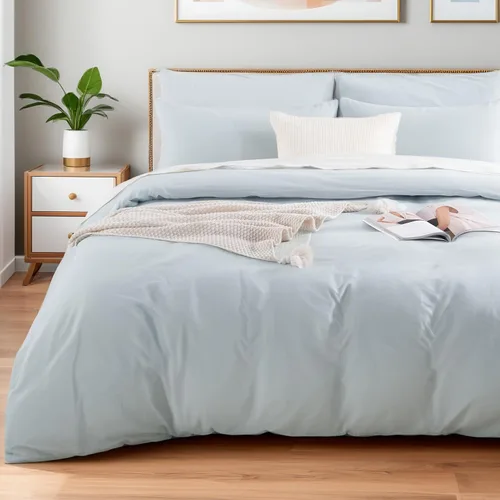 Vista 64 de NEXHOME PRO Funda de edredón Twin XL 100% algodón lavado, transpirable, duradera, texturizada, similar al lino, juego de ropa de cama para el hogar
