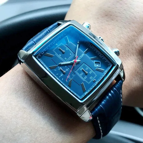 Vista 3 de MEGIR Casual Leather Strap Watch for Men Fashion Military Sports Classic Quartz Watches Waterproof Chronograph Wristwatch with Auto Date