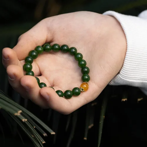 Vista 7 de Pulseras de cristal con cuentas de Charka para mujer, hechas a mano con aventurina verde de 0.315 pulgadas (0.315 in), pulseras de piedra de cristal