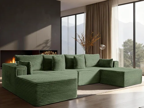 Vista 109 de Sofá modular de gran tamaño de 108 pulgadas, cómodo sofá deshuesado en forma de U para sala de estar, asientos extra profundos, sin montaje, sofá