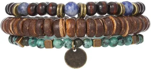 Vista 12 de Gothic Bracelet Adjustable Punk Braided Multilayer Grunge Set Beaded Bracelets Emo Metal Cuff Wrap Bracelets Stackable Meaningful Gift