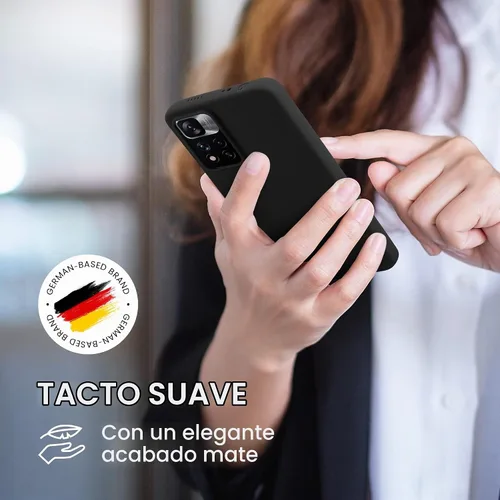 Vista 4 de kwmobile Funda compatible con Xiaomi Redmi Note 11 Pro+ 5G/Note 11 Pro Plus 5G - Funda protectora de silicona TPU suave y delgada - Negro mate