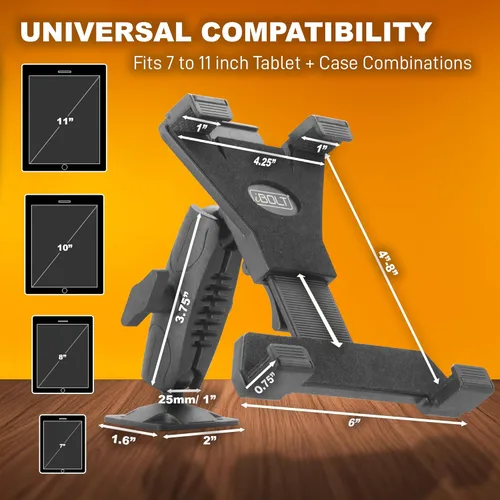 Vista 2 de iBOLT TabDock Bizmount AMPs - Soporte para tablet con base de taladro resistente para todas las tabletas de 7 a 10 pulgadas, ideal para vehículos