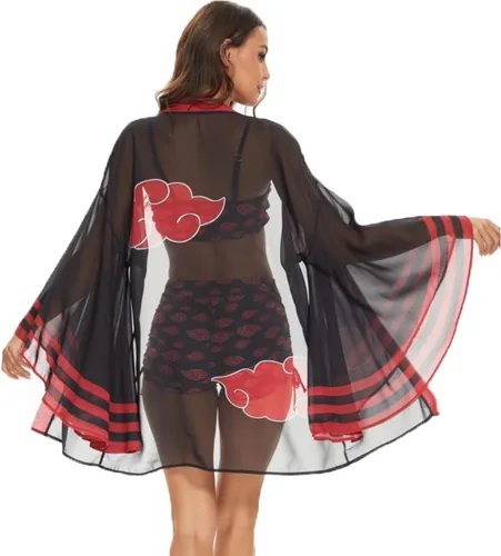Vista 3 de CMEGEOME Anime Cosplay Cloak Tanjiro Shinobu Nezuko Robe Kimono Beach Swimsuit CoverUp for Women Halloween Christmas