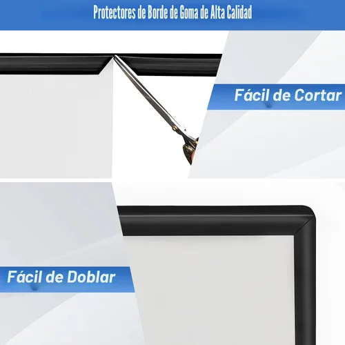 Vista 4 de Borde de goma protector, canal en U autoadhesivo de 1-1/2 pulgadas para maderas, bandas flexibles en forma de U para despegar y pegar, protector