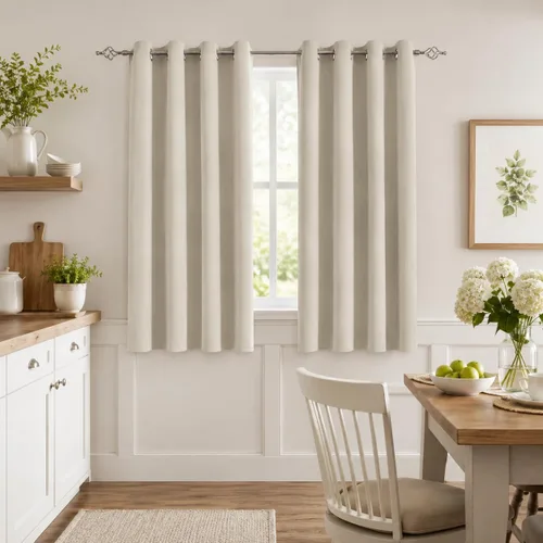 Vista 27 de Aquazolax Cortinas opacas de 45 pulgadas de largo, juego de 2 paneles para guardería, cortinas de tratamiento de ventanas con aislamiento térmico