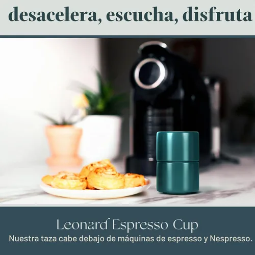 Vista 6 de Folk Ceramics Leonard - Tazas de café expreso de cerámica, color azul esmeralda, 3 onzas, juego de 2