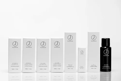Vista 2 de J Beverly Hills Platinum Hydrate Shampoo con proteína de seda para hidratación, (3.4 oz, 12 oz, 32 oz)
