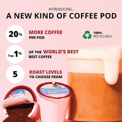 Vista 4 de Atlas Coffee Club - Cápsulas de café – Tostado ligero/medio, origen único Tanzania, 24 unidades – Compatibles con cafeteras Keurig K-Cup – 100%