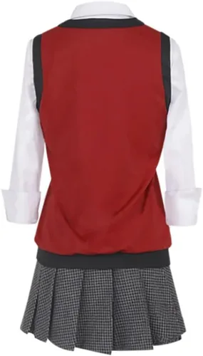 Vista 3 de Ksmate Ikishima Midari - Disfraz de cosplay para mujer, uniforme JK, chaleco, camisas