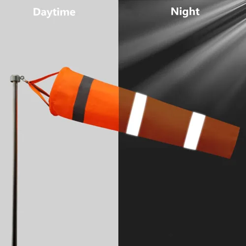 Vista 2 de 31.50" Durable Rip-Stop Fluorescente Windsock con cinturón reflectante