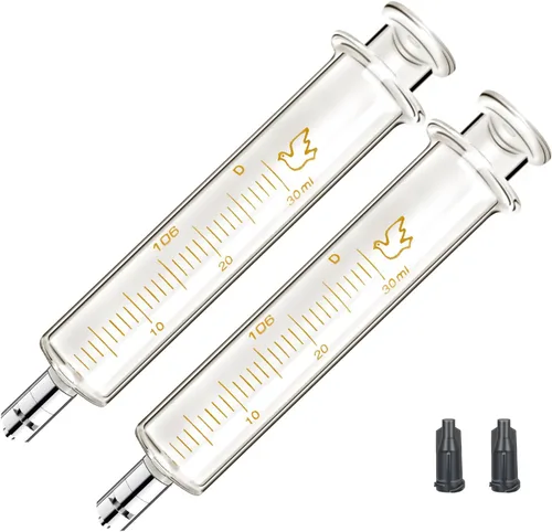 Vista 15 de 2 paquetes de jeringas de vidrio con tapas de 5 ml para laboratorio